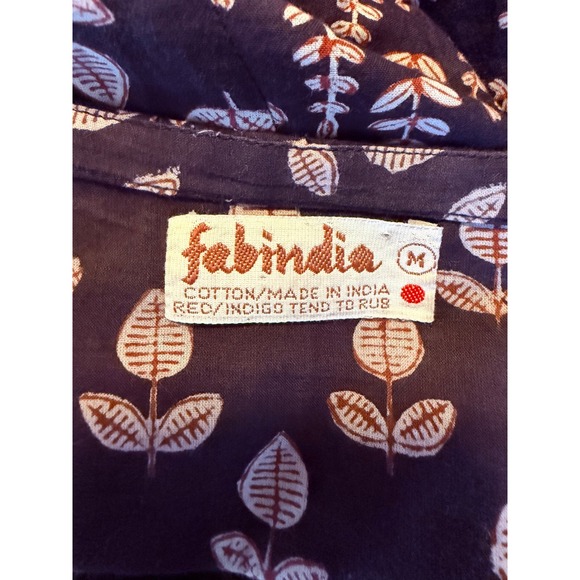 Fabindia M Floral Skirt brown Boho Ruffle whimsi flowy y2k cottage resort Fairy - Picture 4 of 5